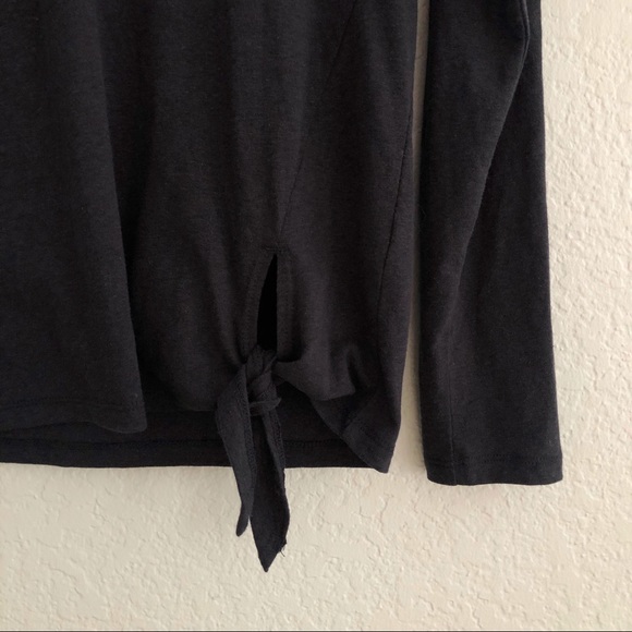 J. Crew Dark Gray Side Tie Long Sleeve Tee Shirt - Picture 3 of 7
